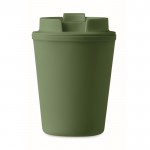 Vaso térmico de plástico reciclado con boquilla 300ml Recyclo color verde oscuro tercera vista