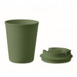 Vaso térmico de plástico reciclado con boquilla 300ml Recyclo color verde oscuro cuarta vista