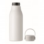 Botella de aluminio y asa de silicona color blanco novena vista