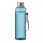 Botella de tritán traslúcida antifugas con tapa con asa 500ml color azul transparente segunda vista