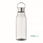 Botellas con logotipo hechas de tritán con tapa y asa de acero 800ml color transparente