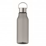 Botellas con logotipo hechas de tritán con tapa y asa de acero 800ml color gris transparente tercera vista