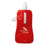 Botella flexible con logotipo rojo