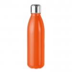 Botella cristal naranja con logo