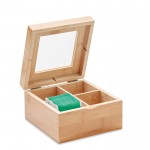 Caja de té personalizada de bambú color madera segunda vista