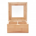 Caja de té personalizada de bambú color madera cuarta vista