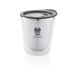 Tazas termo personalizadas compactas acero inoxidable 227ml Essential color negro vista con logo
