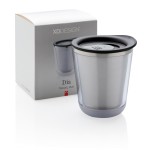 Tazas termo personalizadas compactas acero inoxidable 227ml Essential color negro vista con caja
