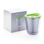Tazas termo personalizadas compactas acero inoxidable 227ml Essential color verde claro vista con caja
