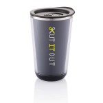 Vasos de acero inoxidable térmico de diseño moderno 350ml Trendy color negro vista con logo