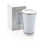 Vasos de acero inoxidable térmico de diseño moderno 350ml Trendy color blanco vista con caja