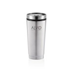 Vasos térmicos personalizados de acero con interior de PP 350ml Spot color plateado vista con logo