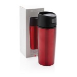 Vasos termo impresos con apertura de un toque 300ml Original color rojo vista con caja