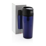 Vasos termo impresos con apertura de un toque 300ml Original color azul oscuro vista con caja