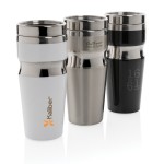 Vasos térmicos de acero y plástico con diseño ergonómico 350ml Contour color gris