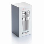Vasos térmicos de acero y plástico con diseño ergonómico 350ml Contour color gris segunda vista con caja