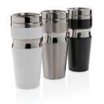 Vasos térmicos de acero y plástico con diseño ergonómico 350ml Contour color blanco vista general