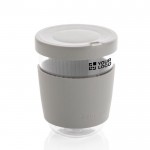 Vaso takeaway personalizable de borosilicato y 360ml Ukiyo color gris vista de impresión