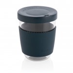 Vaso takeaway personalizable de borosilicato y 360ml Ukiyo color azul marino