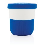 Vasos de café para llevar publicitarios color azul