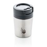 Tazas térmicas personalizadas muy pequeñas y compactas 160ml Coffee color plateado vista con logo