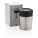 Tazas térmicas personalizadas muy pequeñas y compactas 160ml Coffee color plateado vista con caja