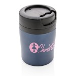 Tazas térmicas personalizadas muy pequeñas y compactas 160ml Coffee color azul oscuro vista con logo