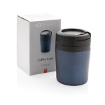 Tazas térmicas personalizadas muy pequeñas y compactas 160ml Coffee color azul oscuro vista con caja