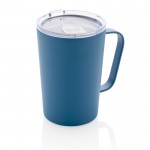 Taza térmica de acero reciclado con asa color azul séptima vista