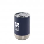 Vaso termo acero reciclado con tapa antigoteo 360ml Inspire Recycled color azul marino vista de impresión