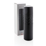 Termos personalizados de acero con diseño moderno 500ml Modern color negro vista con caja