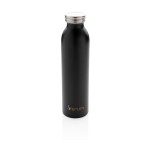 Botellas térmicas con tapa antigoteo color negro vista con logo