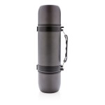 Termos corporativos de acero inoxidable con dos tazas 700ml Portable color gris oscuro tercera vista