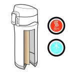 Termos impresos pequeños de acero inoxidable 300ml Swiss Peak Mini color negro séptima vista
