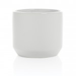Taza de cerámica de diseño moderno color blanco tercera vista
