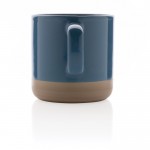 Taza de cerámica esmaltada en dos colores color azul tercera vista