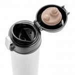 Termo reciclado de acero inoxidable con cierre seguro 300ml Eco Roiboos color blanco sexta vista