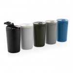 Taza termo de materiales reciclados con cierre antigoteo 300ml Vaccum color azul vista general