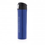 Termo de acero inoxidable con tapa de cierre seguro 450ml Exclusive color azul vista con logo