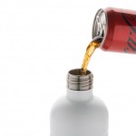 Botella de acero inoxidable reciclado con sistema antifugas 800ml color blanco con refresco