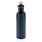 Botella personalizada de acero con boquilla color azul marino tercera vista