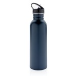 Botella personalizada de acero con boquilla color azul marino cuarta vista