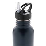 Botella personalizada de acero con boquilla color azul marino sexta vista