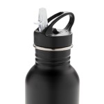 Botella personalizada de acero con boquilla color negro séptima vista