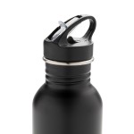 Botella personalizada de acero con boquilla color negro octava vista