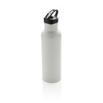 Botella personalizada de acero con boquilla color blanco