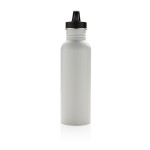 Botella personalizada de acero con boquilla color blanco cuarta vista