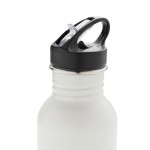 Botella personalizada de acero con boquilla color blanco octava vista
