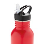 Botella personalizada de acero con boquilla color rojo séptima vista