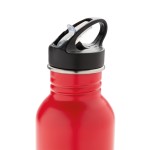 Botella personalizada de acero con boquilla color rojo octava vista